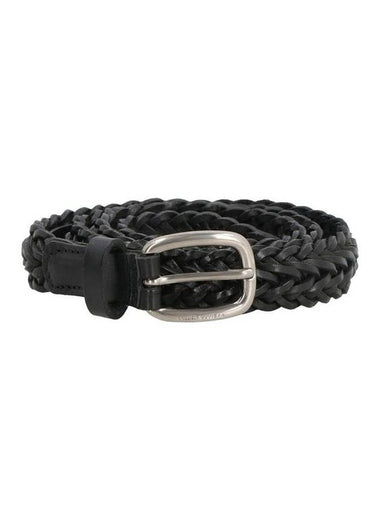 Houston Weaving Leather Belt Black - GOLDEN GOOSE - BALAAN 1