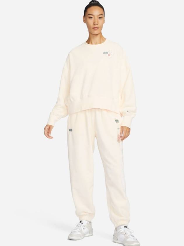 Naomi Osaka Phoenix Fleece Oversized Crew Neck Sweatshirt Pale Ivory - NIKE - BALAAN 9