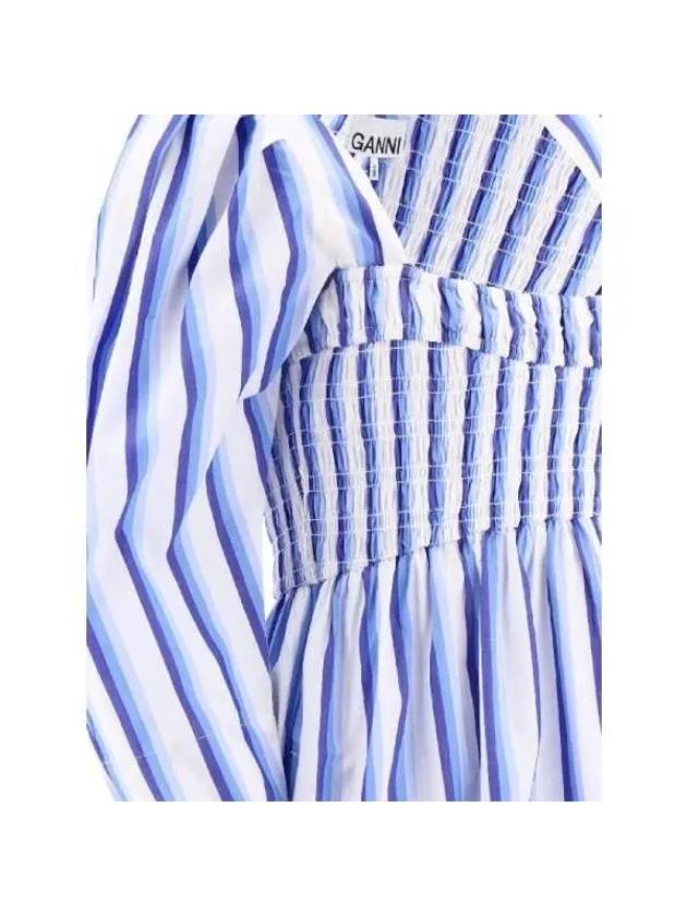 Striped Long Dress Blue - GANNI - BALAAN 5