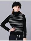 Women’s Houndstooth Double-sided Jacquard Black Turtleneck Knit DO6222TL21 - DOYOUKNOWMC GOLF WEAR - BALAAN 2