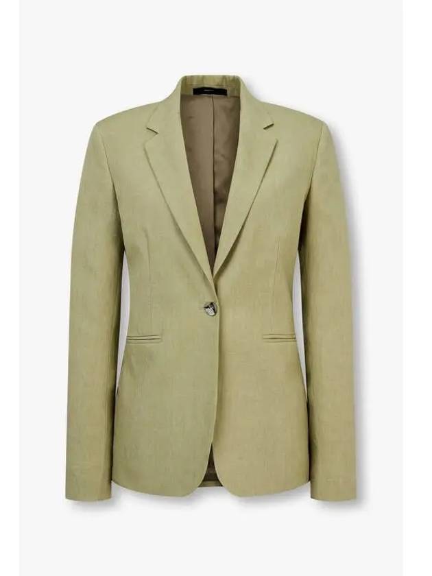 30 9 29 Women s Linen No Sheet Single Jacket Olive - PAUL SMITH - BALAAN 1