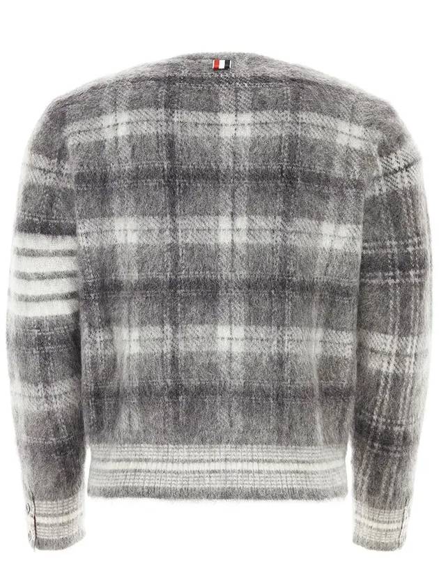 Check 4 Bar Mohair Knit Top Grey - THOM BROWNE - BALAAN 3