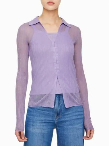 JEANS Women s Lilac 2 IN 1 Polo Cardigan J223903 VFR - CALVIN KLEIN - BALAAN 1