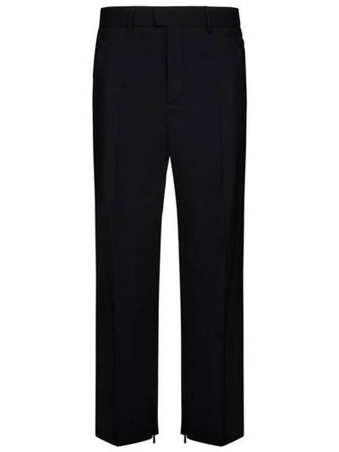 Zipper Wool Slim Straight Pants Black - OFF WHITE - BALAAN 1