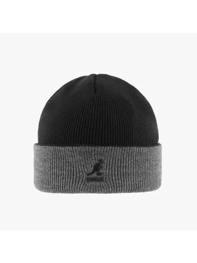 2978BC BLACK DARK FLANNEL Cuff Pull on Acrylic Beanie - KANGOL - BALAAN 2