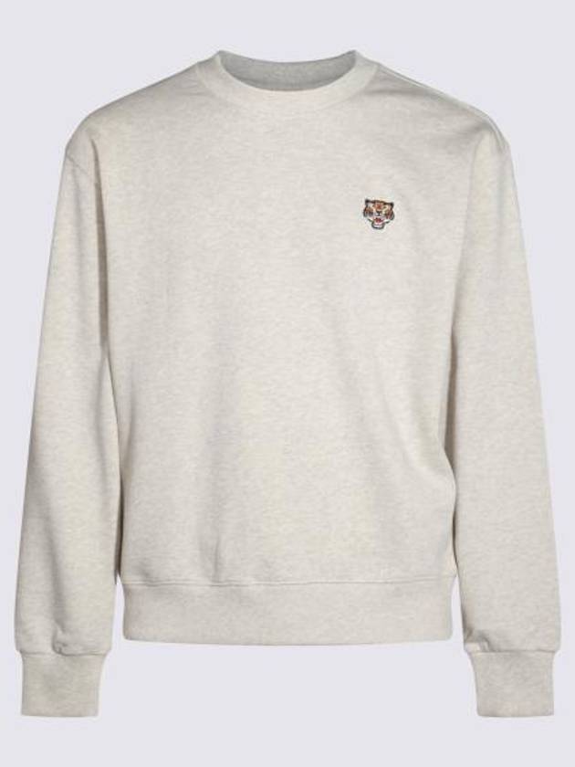 Lucky Tiger Embroidered Sweatshirt Pale Grey - KENZO - BALAAN 2