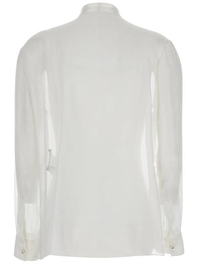 White Shirt With Pussy-Bow Collar In Silk Woman - DOLCE&GABBANA - BALAAN 2