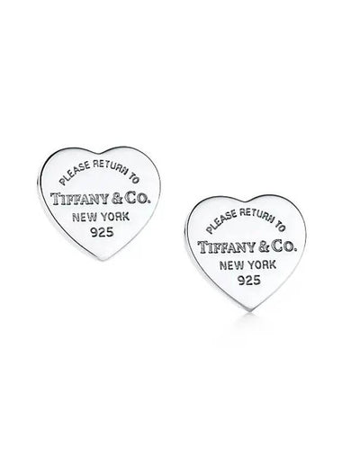 Return to Tiffany Heart Tag Stud Earrings Silver Mini 23900564 - TIFFANY & CO. - BALAAN 1