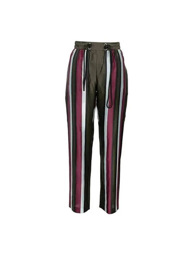 Women's Striped Cotton Silk Straight Pants - BURBERRY - BALAAN 1