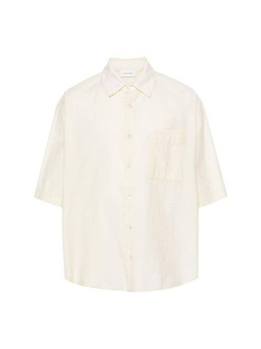 Double Pocket Long Sleeve Shirt Ivory - LEMAIRE - BALAAN 1