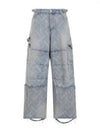 Bal Diagonal Allover Cargo Wide Jeans Blue - BALENCIAGA - BALAAN 2