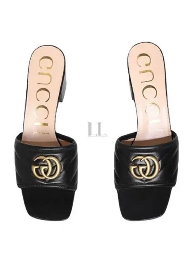 Double G Slide Sandal Heels Black - GUCCI - BALAAN 2