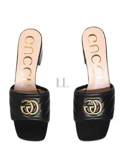 Double G Slide Sandal Heels Black - GUCCI - BALAAN 2