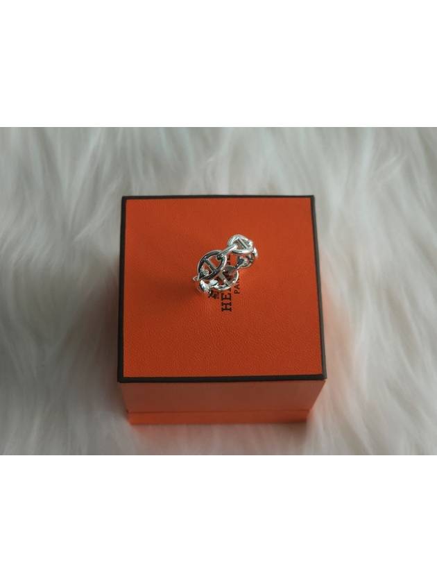 Small Chaine D'Ancre Enchainee Ring Silver - HERMES - BALAAN 5