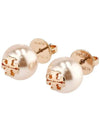 Crystal Pearl Stud Earring Rose - TORY BURCH - BALAAN 4