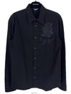 Foxton Tonal Flower Over Long Sleeve Shirt Black - DIOR - BALAAN 2