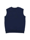 Logo Print Short Sleeve Cotton Knit Top Navy - SPORTY & RICH - BALAAN 3