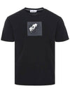 Garment Dyed Institutional One Print Cotton Jersey Short Sleeve T Shirt Black - STONE ISLAND - BALAAN 3