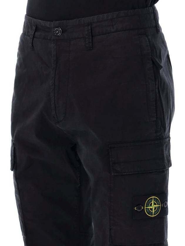 Supima Cotton Twill Stretch TC Straight Pants Black - STONE ISLAND - BALAAN 4