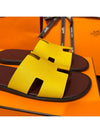 Men's Izmir Sandals Calfskin Apsong Yellow Brown Twotone - HERMES - BALAAN 4