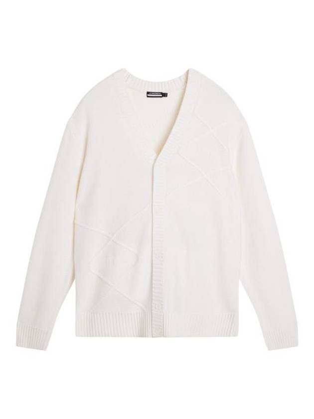 Clarke V-Neck Knit Cardigan White - J.LINDEBERG - BALAAN 2