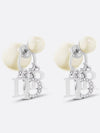 Tribales White Resin Pearls Crystals Earrings Silver - DIOR - BALAAN 2