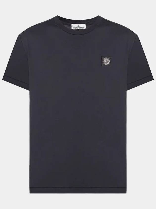 Logo Patch Short Sleeve T-Shirt Navy - STONE ISLAND - BALAAN 2