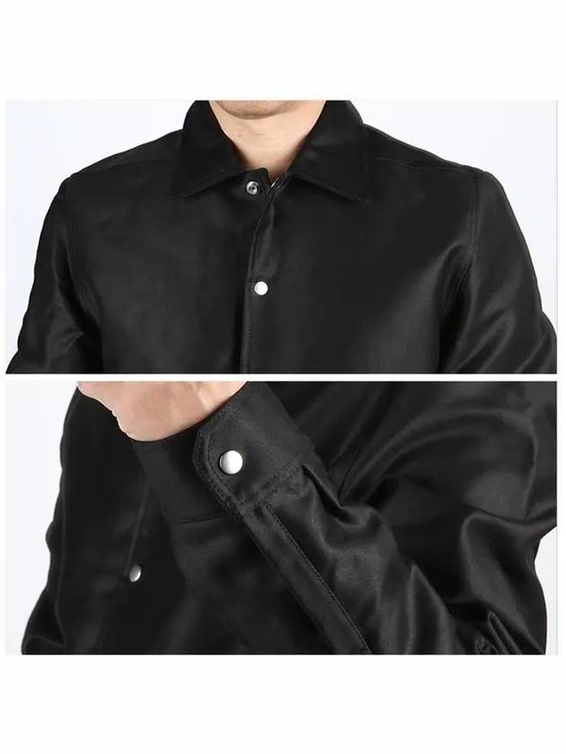 Woven Padded Snapfront Shirt Jacket Black - RICK OWENS - BALAAN 6