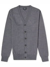 Samuel V-Neck Wool Cardigan Dark Grey - A.P.C. - BALAAN 2