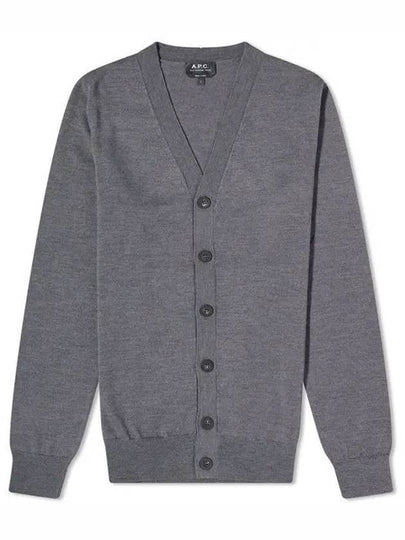 Samuel V-Neck Wool Cardigan Dark Grey - A.P.C. - BALAAN 2