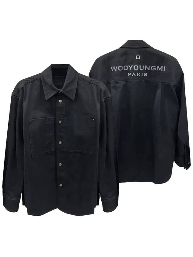 Back logo button denim long sleeve shirt black - WOOYOUNGMI - BALAAN 2