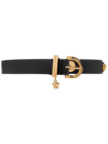 Versace Leather Belt With Appliqués, Women's, Black - VERSACE - BALAAN 1