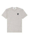 Play Men s Double Black Heart Waffen Short Sleeve T Shirt P1 T296 1 Gray - COMME DES GARCONS - BALAAN 1