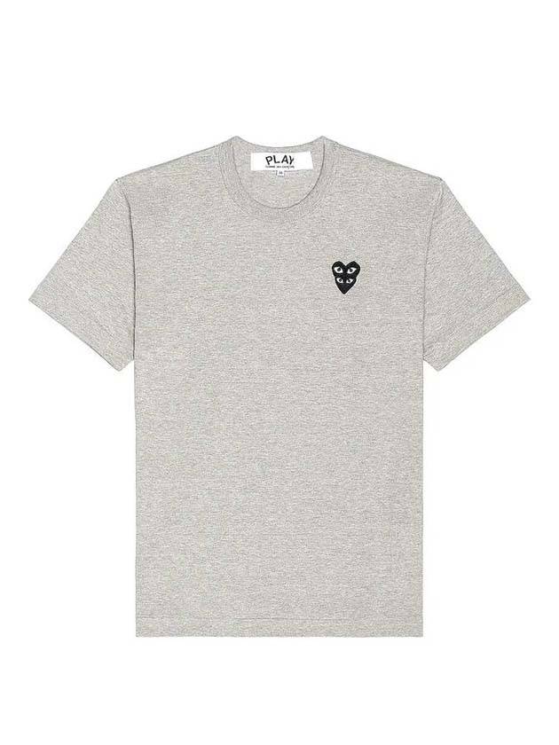 Play Men s Double Black Heart Waffen Short Sleeve T Shirt P1 T296 1 Gray - COMME DES GARCONS - BALAAN 1