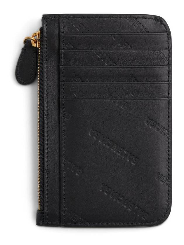 Embossed Logo Card Wallet Black - BALENCIAGA - BALAAN 3