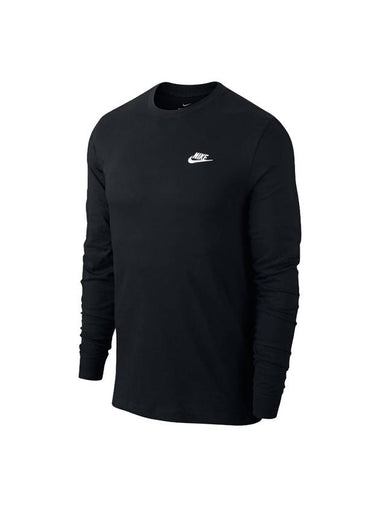 Men's NSW Club Long Sleeve T-Shirt Black - NIKE - BALAAN 1