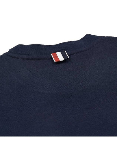 Festive Jersey Button Hector Short Sleeve T Shirt Navy - THOM BROWNE - BALAAN 8