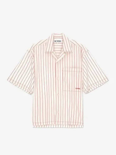 Stripe Short Sleeve Shirt Off White Red - SUNNEI - BALAAN 2