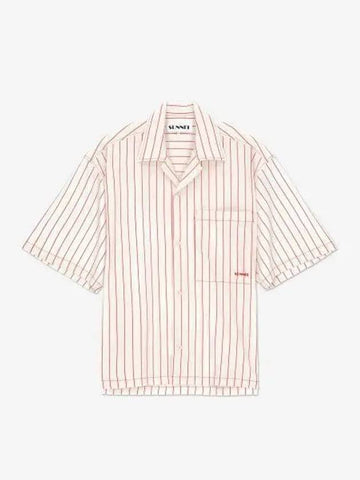 Stripe Short Sleeve Shirt Off White Red - SUNNEI - BALAAN 1