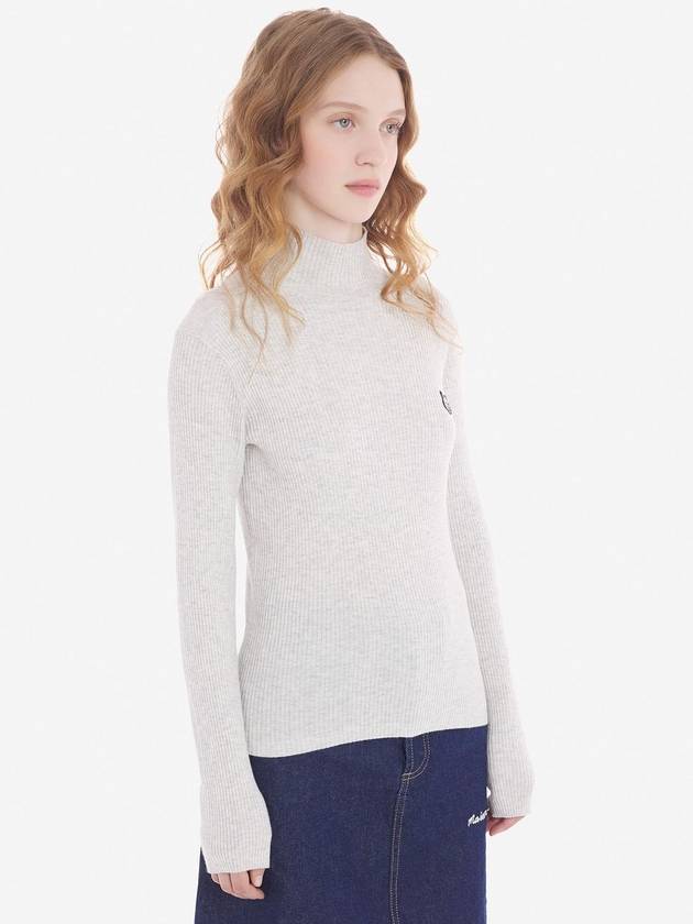 Bold Fox Head Patch Turtleneck Light Grey Melange - MAISON KITSUNE - BALAAN 5