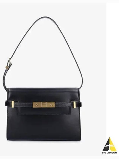 Manhattan Small Shoulder Bag Leather Black - SAINT LAURENT - BALAAN 2