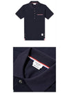 Men's Three Stripes Pocket Mercerized Short Sleeve Polo Shirt Navy - THOM BROWNE - BALAAN 5