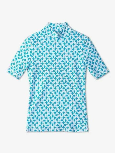 All over logo pattern high neck short sleeve t shirt light blue COPJS20BIS546AZRWH - COPERNI - BALAAN 1