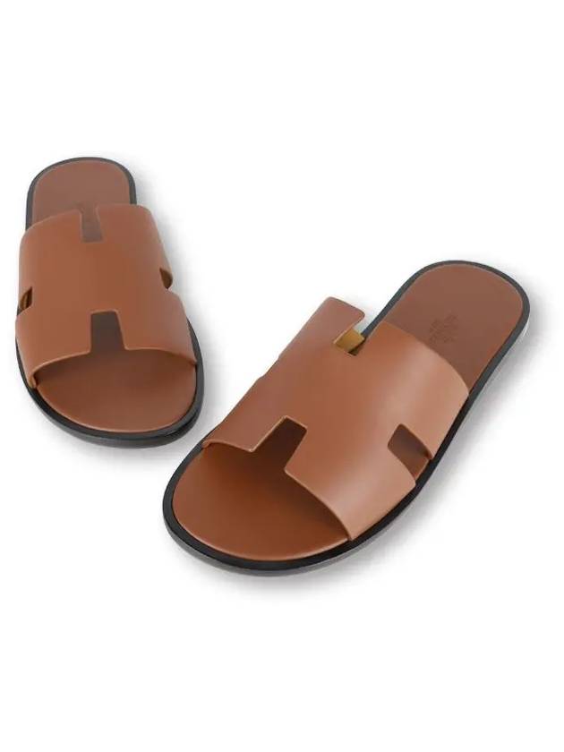 Izmir Leather Slippers Gold - HERMES - BALAAN 2