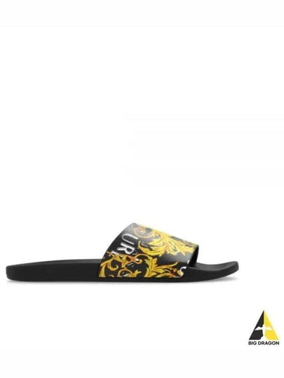 Logo Print Slippers Black - VERSACE - BALAAN 2