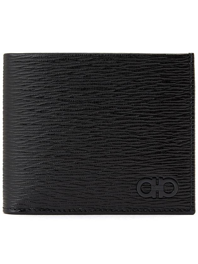 Gancini Half Wallet Black - SALVATORE FERRAGAMO - BALAAN 3