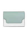 Saffiano Color Block Tri-Fold Half Wallet Blue - MARNI - BALAAN 2