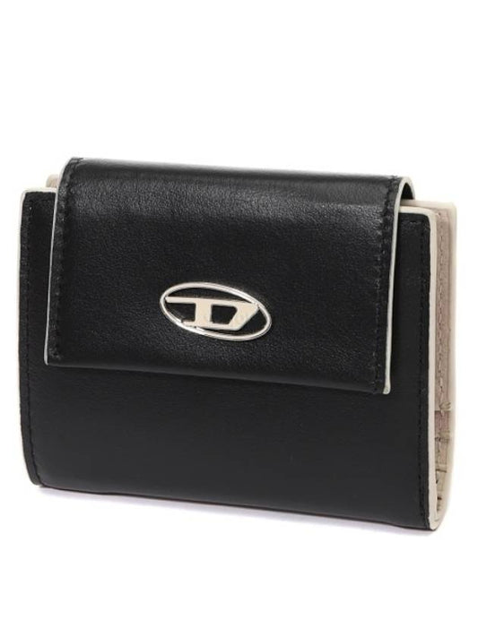 Coin S Leather Bi-Fold Wallet Black - DIESEL - BALAAN 1