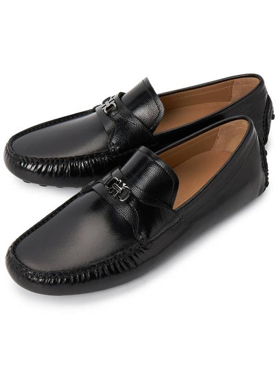 Gancini Leather Driving Shoes Black - SALVATORE FERRAGAMO - BALAAN 2