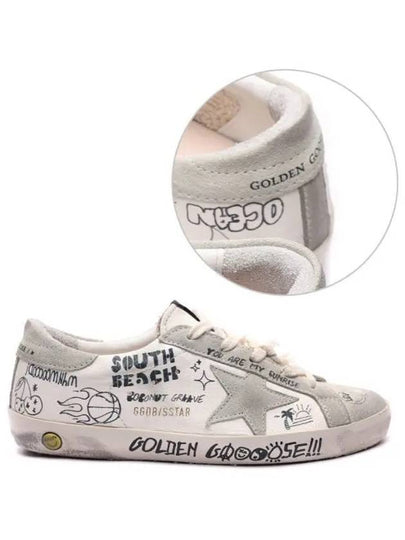 Superstar Lettering Suede Low Top Sneakers White Grey - GOLDEN GOOSE - BALAAN 2